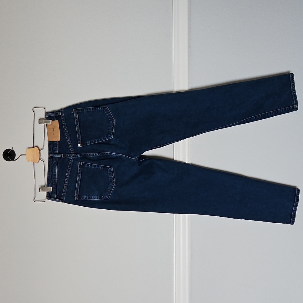 H&M Mom Jeans Ultra High Waist &Denim Blue 4 Button Fly - Picture 4 of 13
